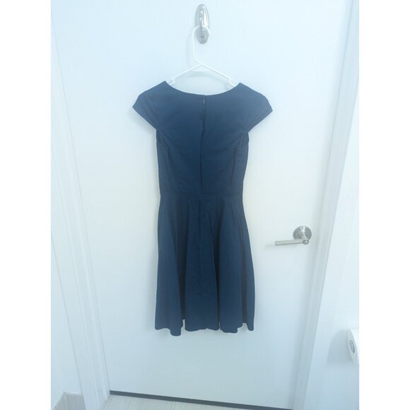 Turquoise Cap Sleeve Pleated Retro Swing Dress with Pockets XS - Picture 2 of 5